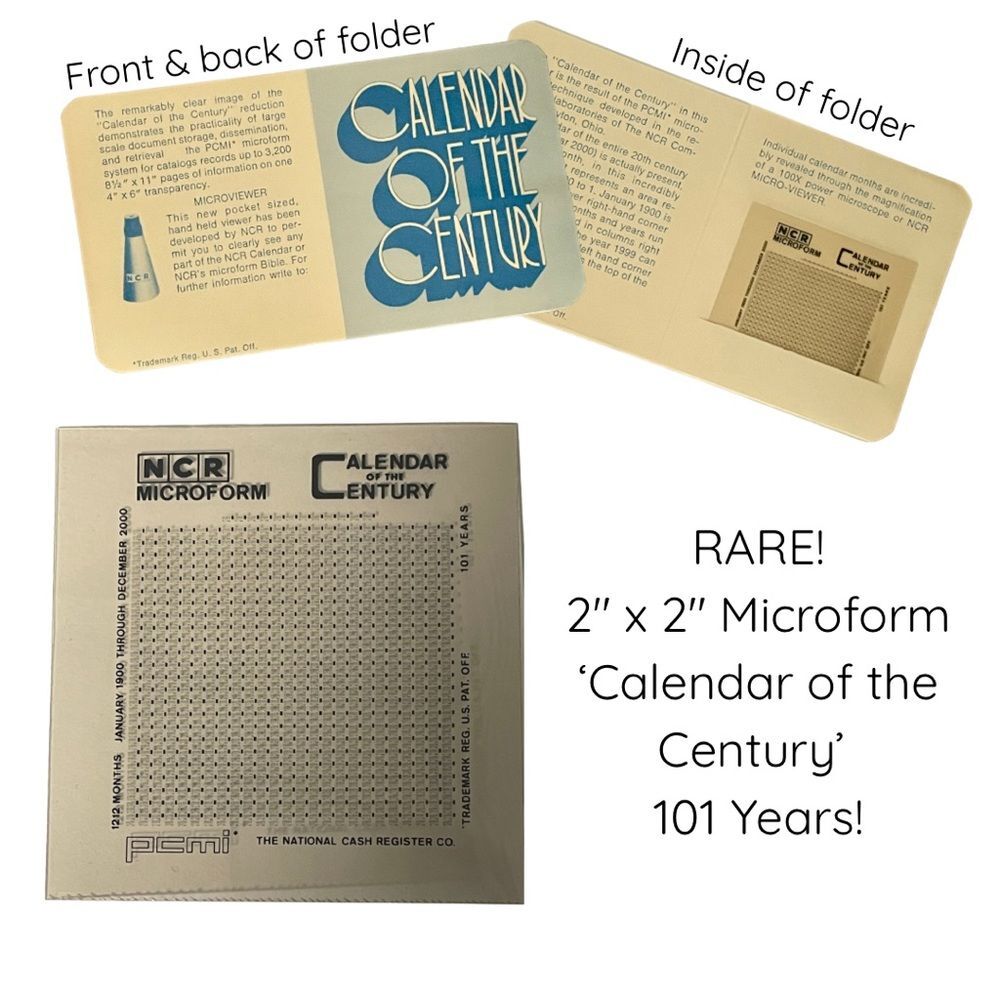 NCR “Calendar of the Century” Rare Microform – 1900–2000 – Original Folder